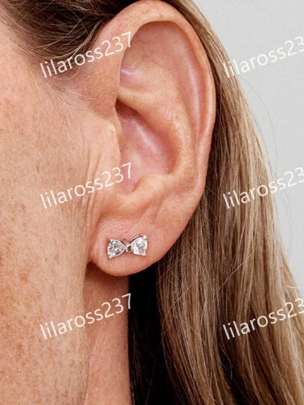 Sparkling Small Bow Stud Earrings